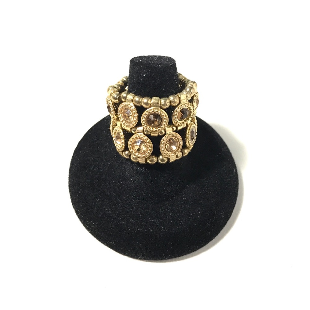 3/$20 Goldtone beaded stretchy ring